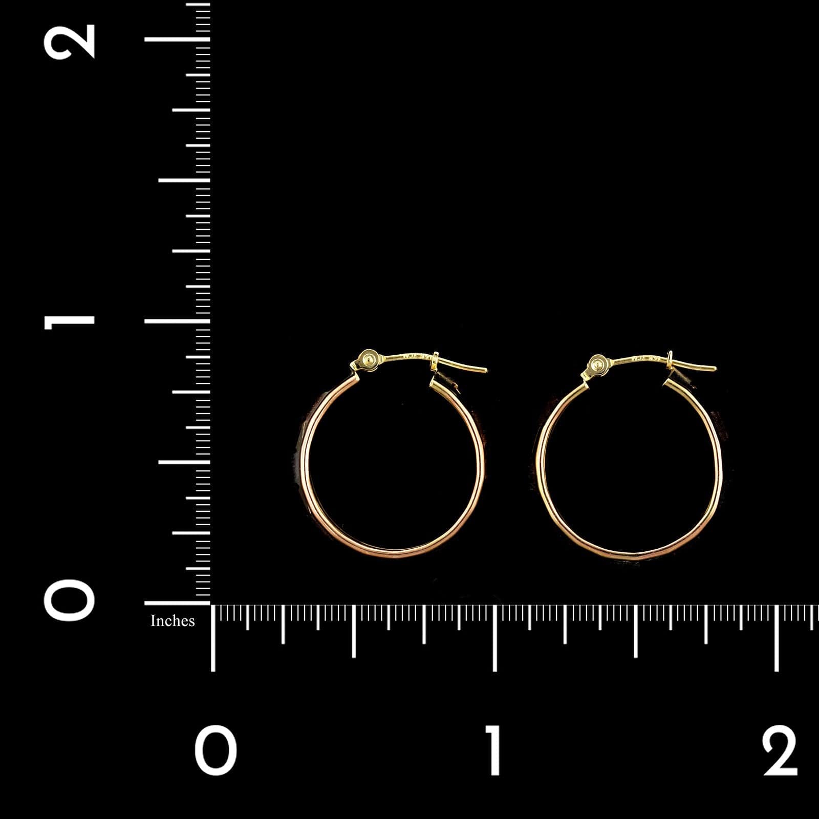 14K Tricolor Gold Estate Hoop Earrings