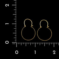 14K Yellow Gold Estate Greek Key Hoop Earrings