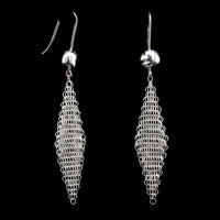 Tiffany & Co. Elsa Peretti Sterling Silver Estate Mesh Drop Earrings