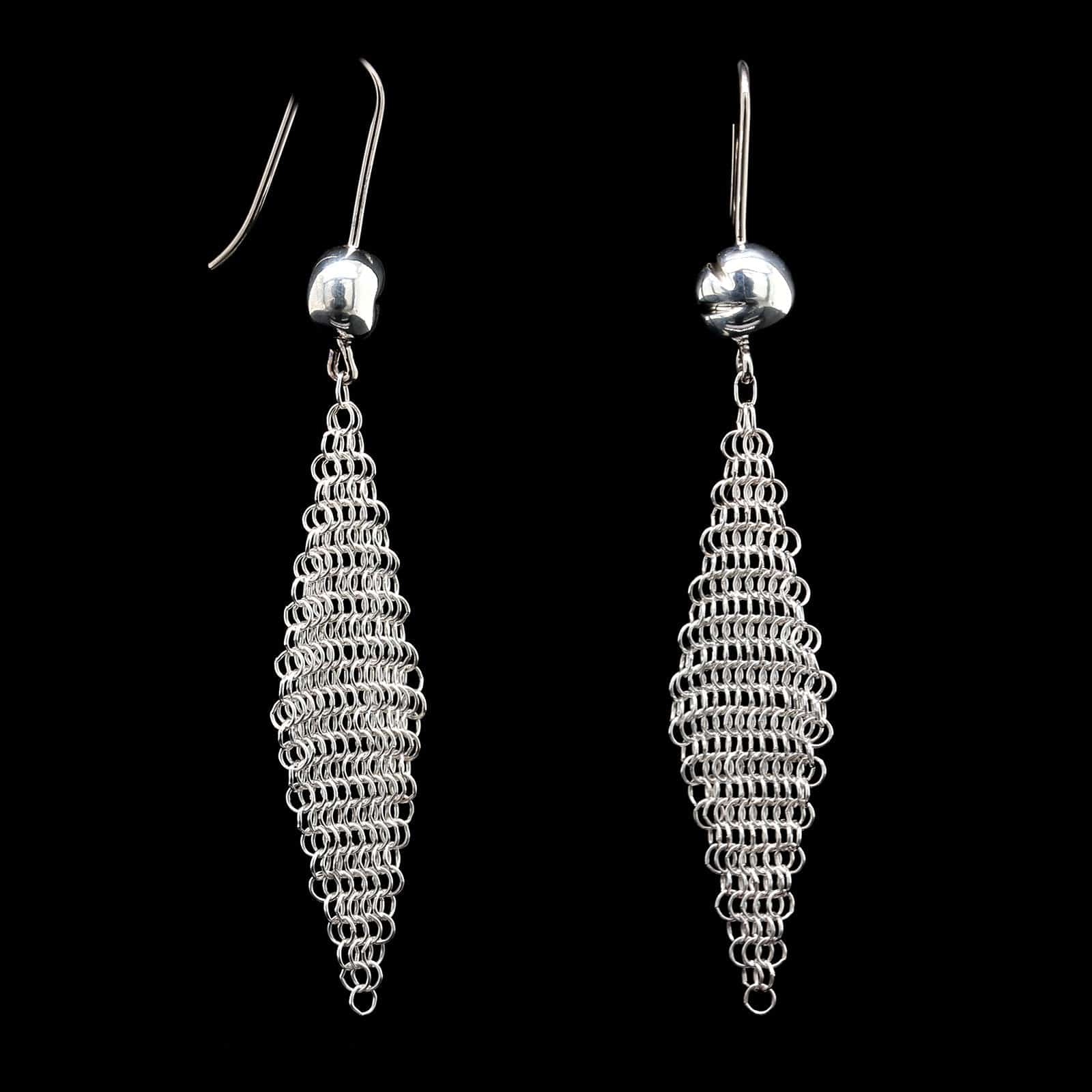 Tiffany & Co. Elsa Peretti Sterling Silver Estate Mesh Drop Earrings