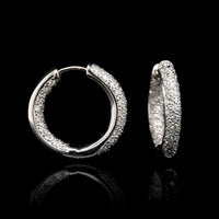 14K White Gold Estate Diamond Inside Out Hoops
