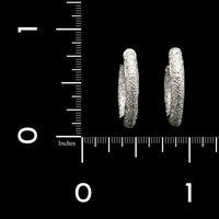 14K White Gold Estate Diamond Inside Out Hoops