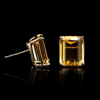 14K Yellow Gold Estate Citrine Studs, 14k yellow gold, Long's Jewelers
