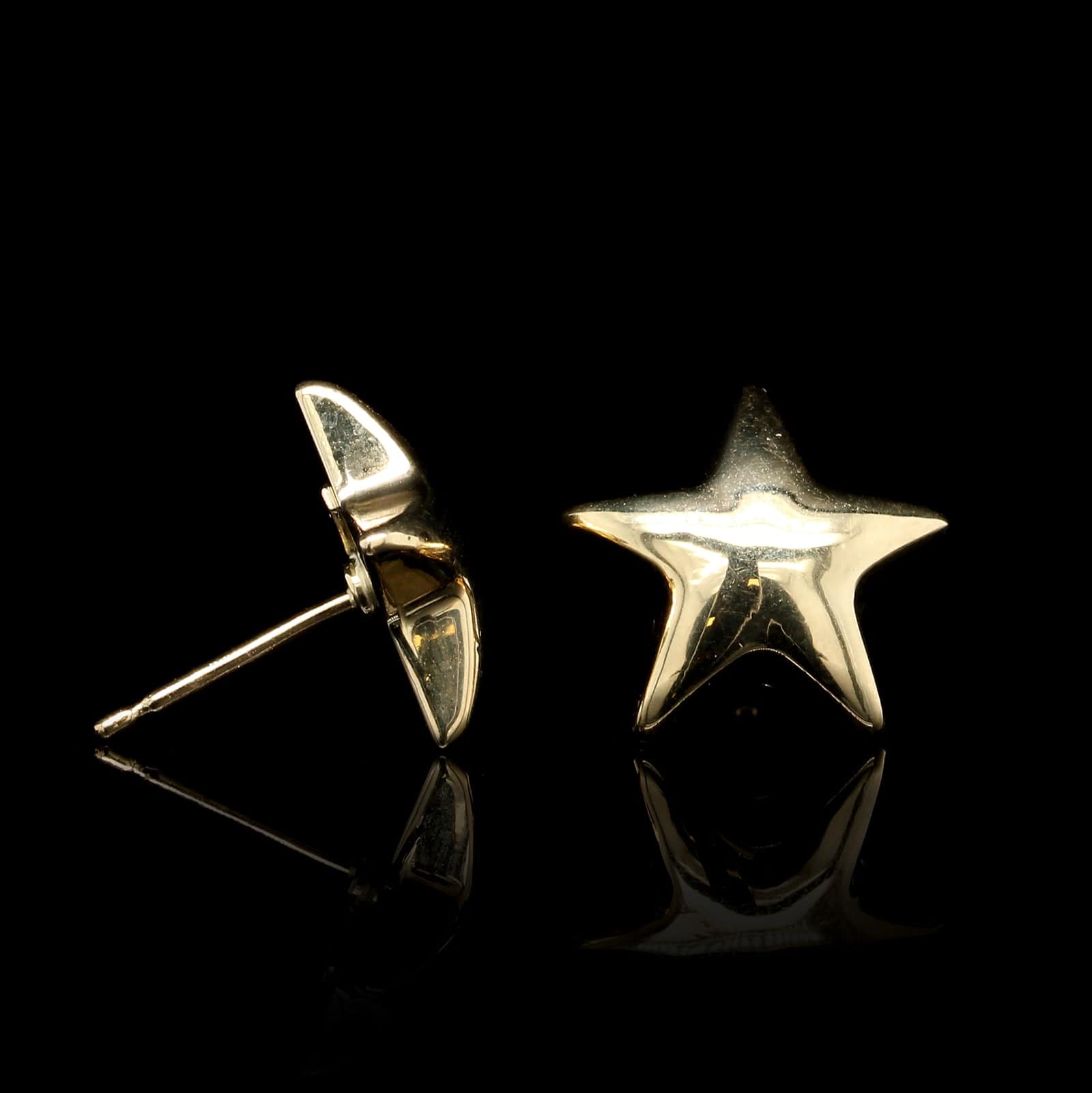 18K Yellow Gold Estate Star Earrings