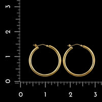 14K Yellow Gold Estate Hoop Earrings