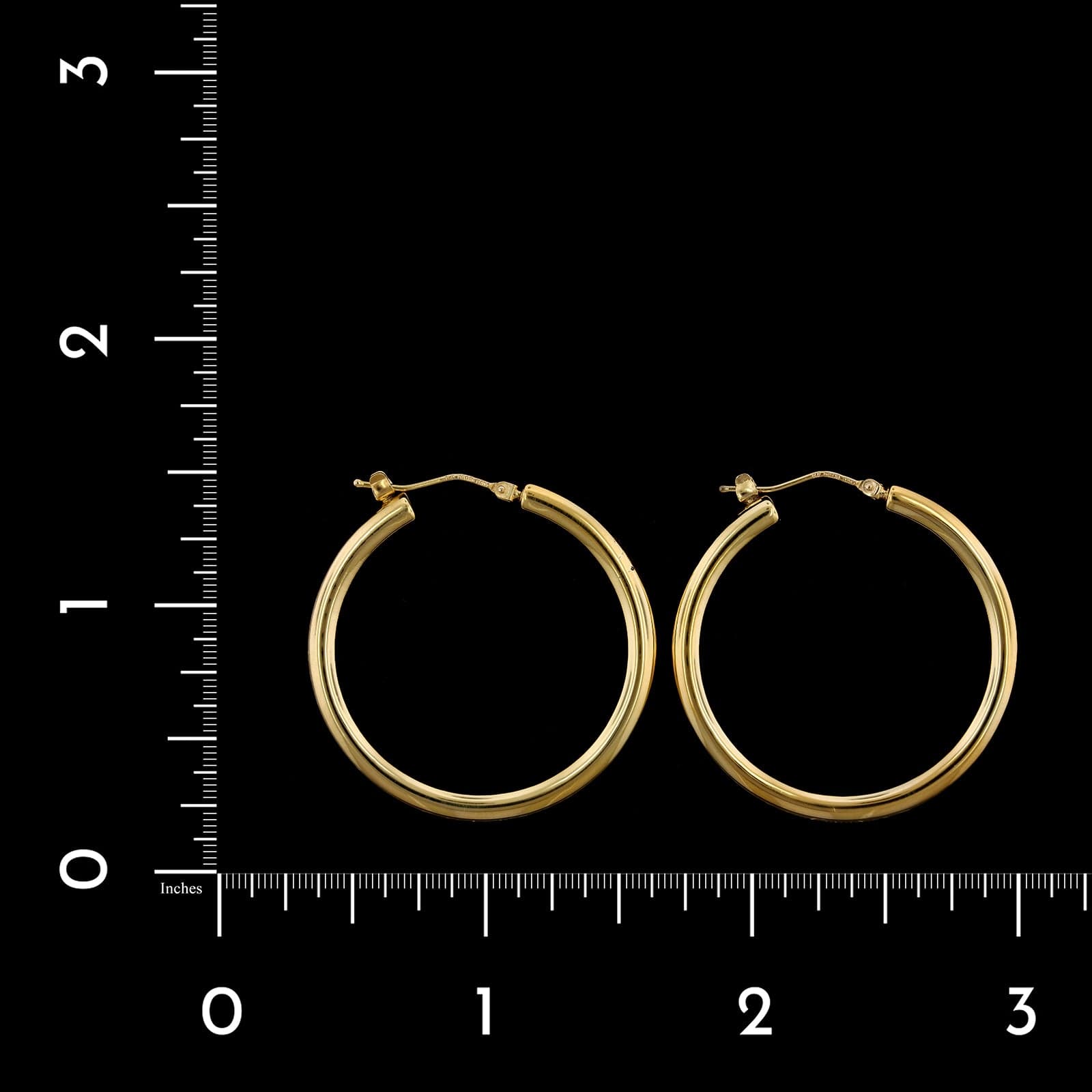 14K Yellow Gold Estate Hoop Earrings