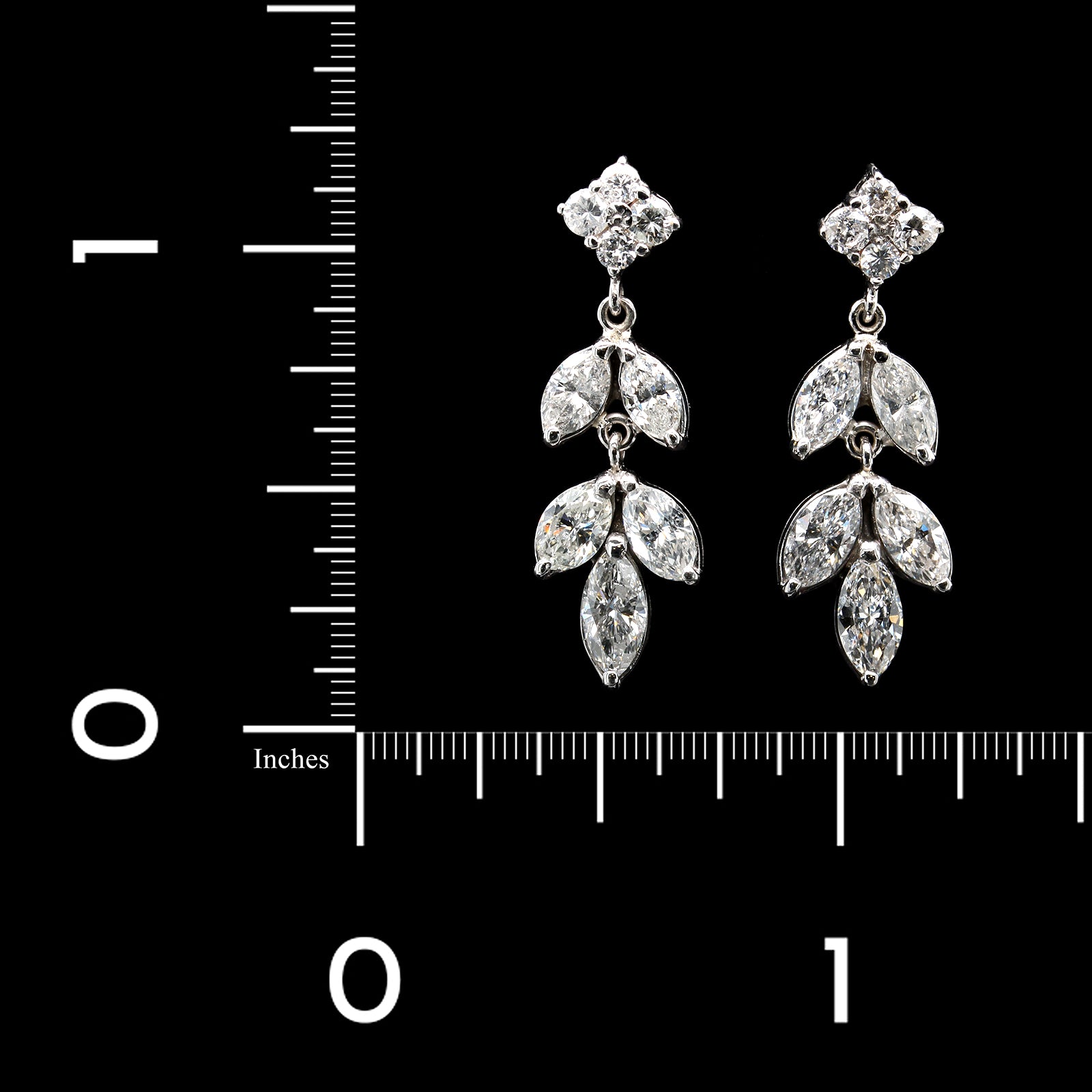 14K White Gold Estate Diamond Earrings