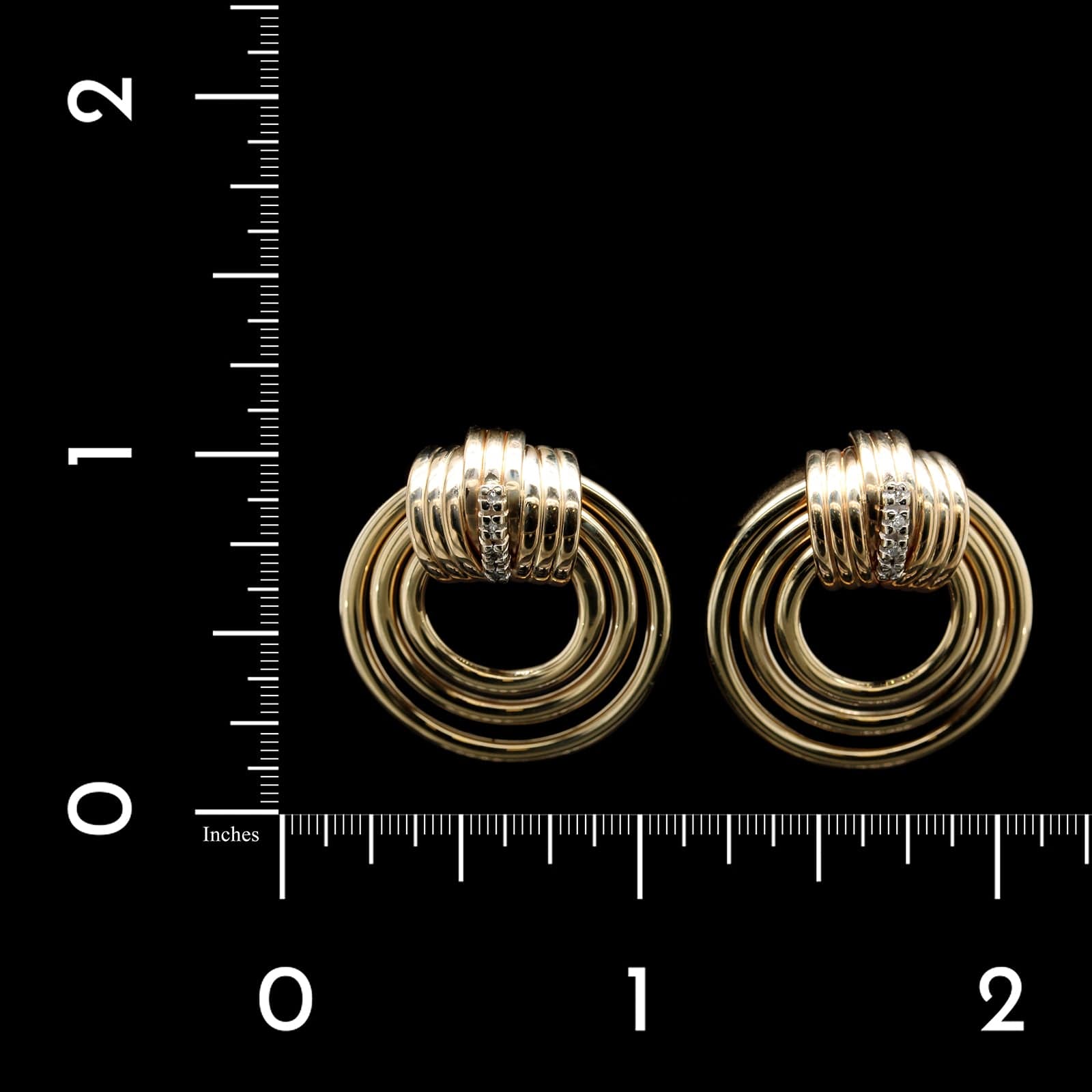 14K Yellow Gold Estate Diamond Earrings