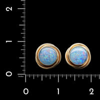 14K Yellow Gold Estate Opal Doublet Earrings