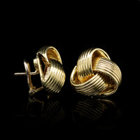 18K Yellow Gold Estate Knot Earrings