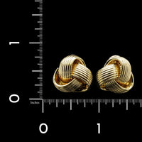 18K Yellow Gold Estate Knot Earrings