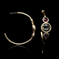 Estate Marco Bicego 18K Yellow Gold Gem-set Jaipur Hoops