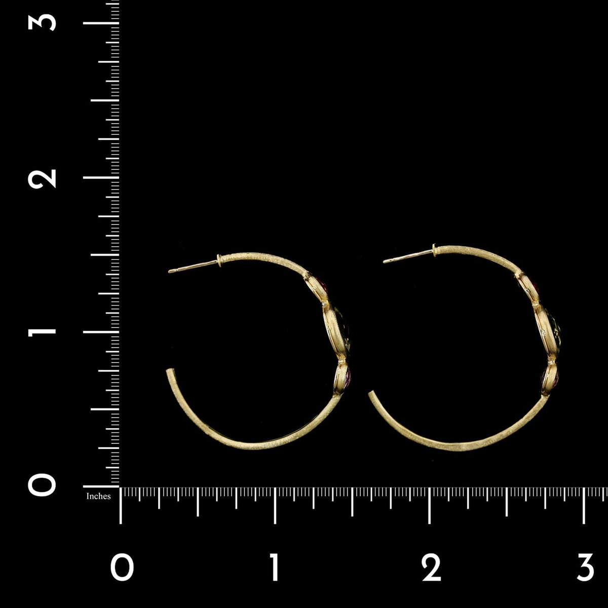 Estate Marco Bicego 18K Yellow Gold Gem-set Jaipur Hoops