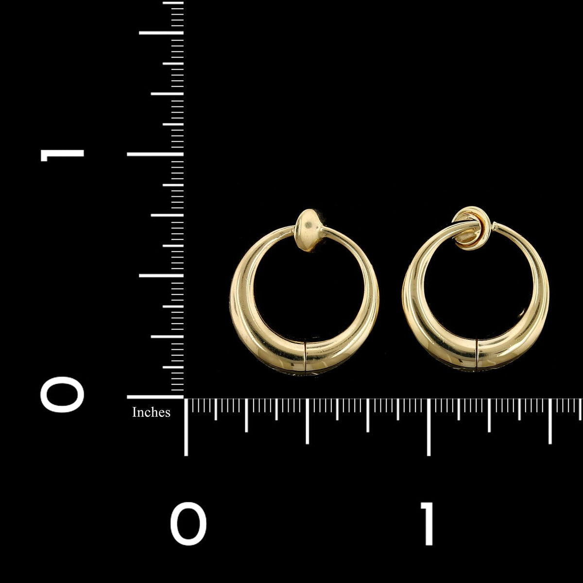 14K Yellow Gold Estate Hoop Earrings