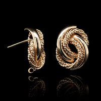 14K Yellow Gold Estate Knot Earrings