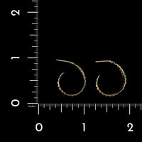 14K Yellow Gold Estate Ribbed Hoop Earrings