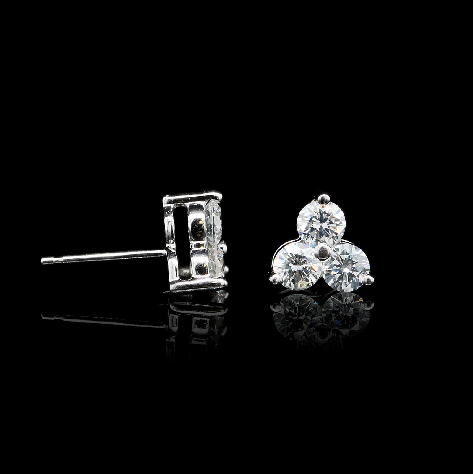 14K White Gold Estate Diamond Earrings