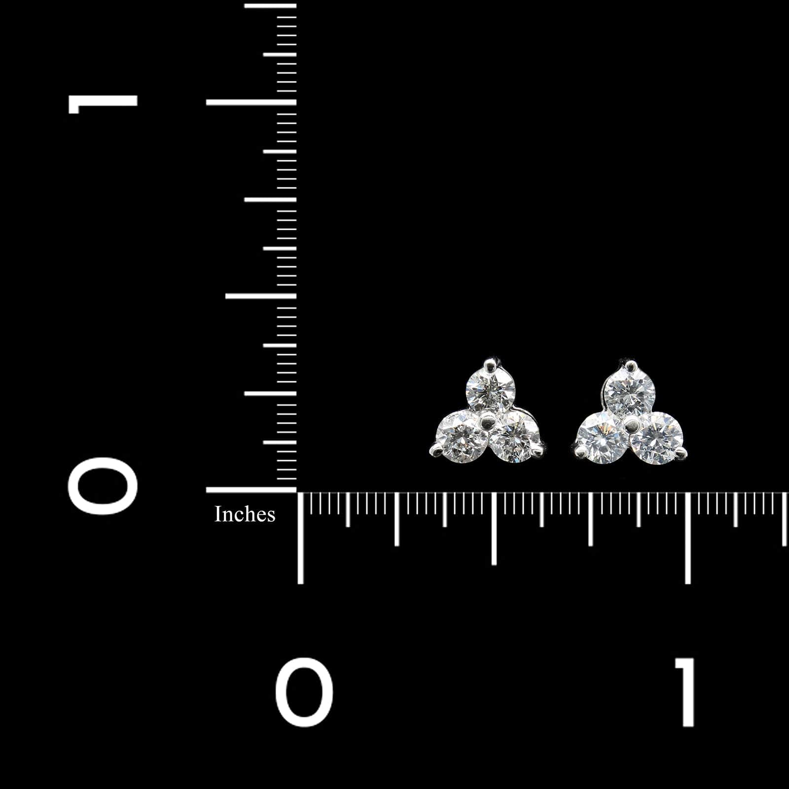 14K White Gold Estate Diamond Earrings