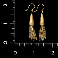 14K Yellow Gold Estate Tassel Drop Earrings