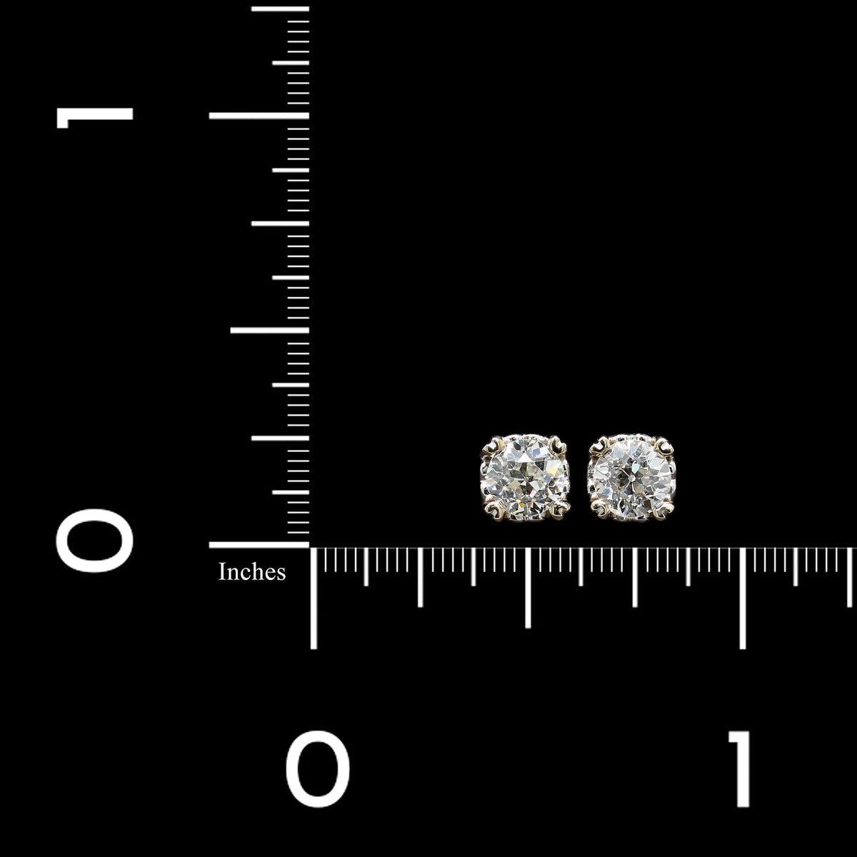 14K White Gold Estate Diamond Studs, 14k white gold, Long's Jewelers
