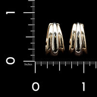14K Two-tone Estate Gold Hoops
