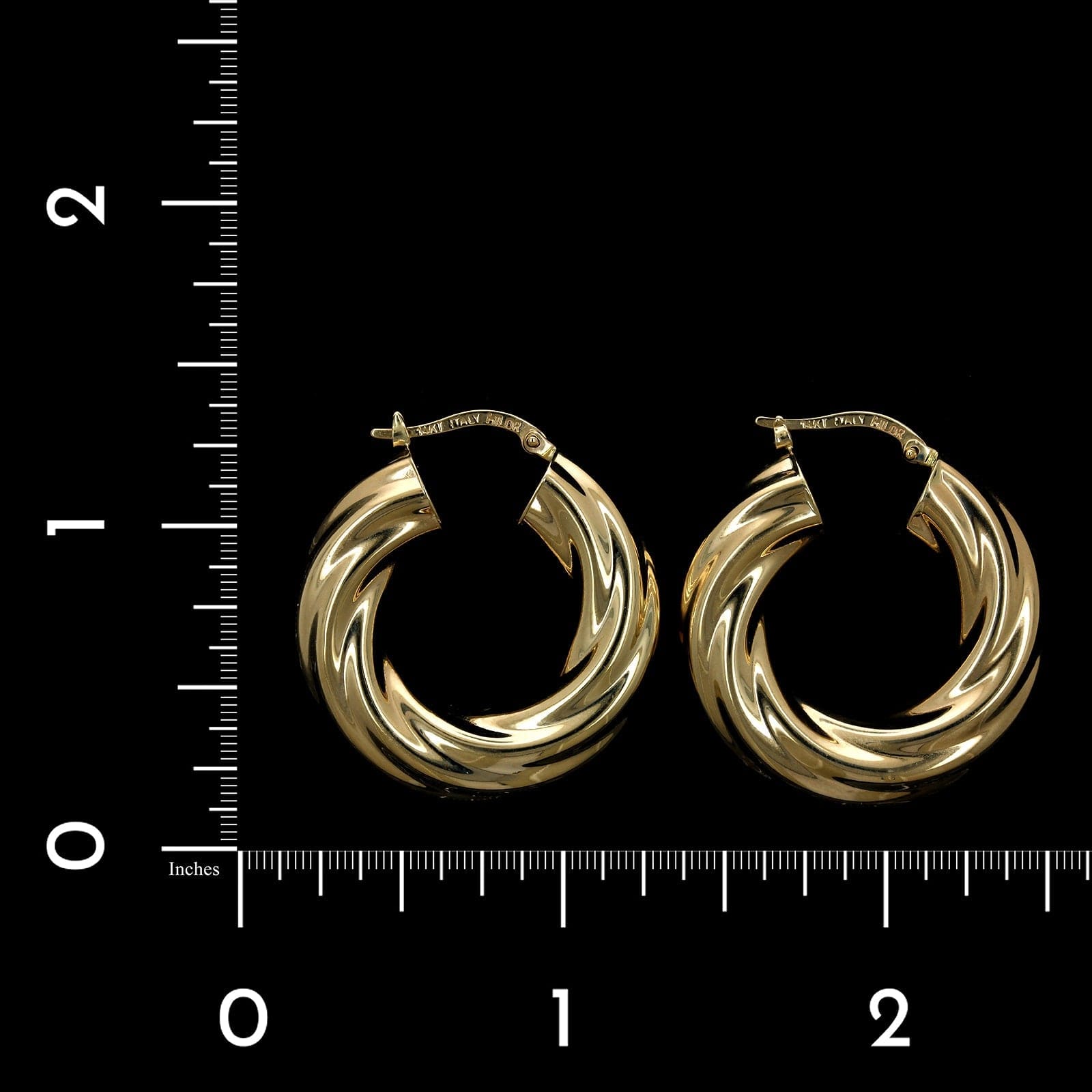 14K Yellow Gold Estate Twisted Hoop Earrings, 14k yellow gold, Long's Jewelers