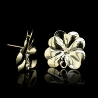 14K Yellow Gold Estate Flower Stud Earrings