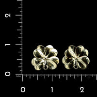 14K Yellow Gold Estate Flower Stud Earrings