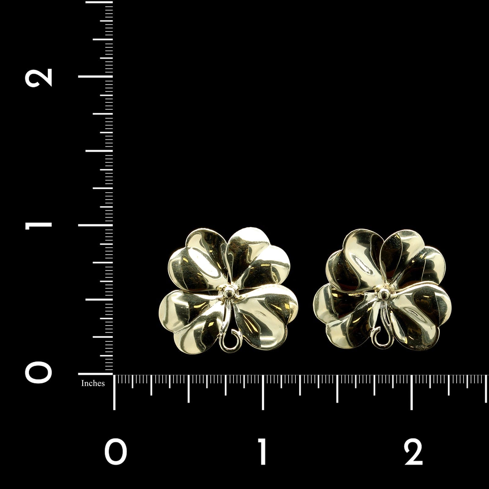 14K Yellow Gold Estate Flower Stud Earrings