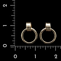 14K Yellow Gold Estate Circle Drop Earrings