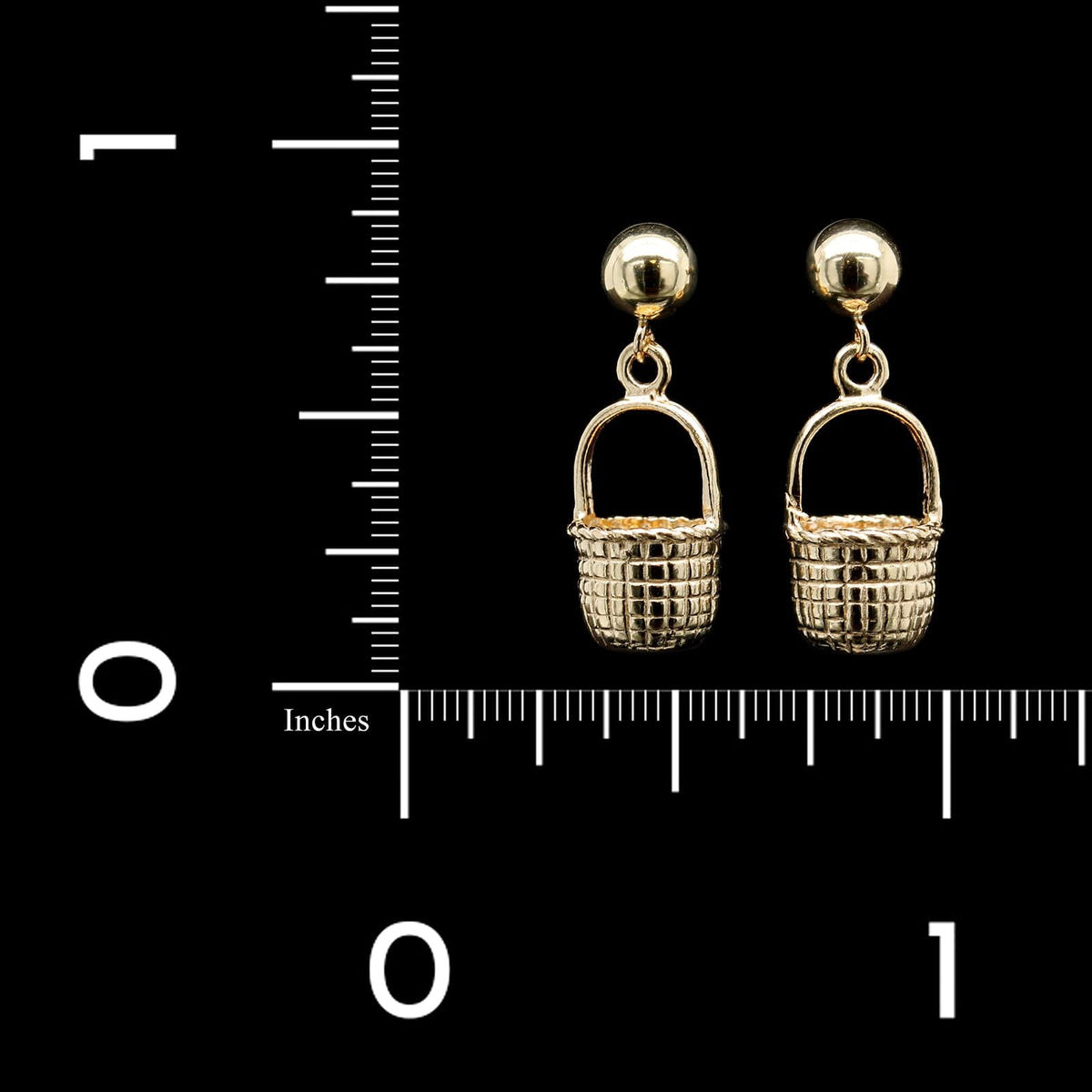 14K Yellow Gold Estate Nantucket Basket Earrings