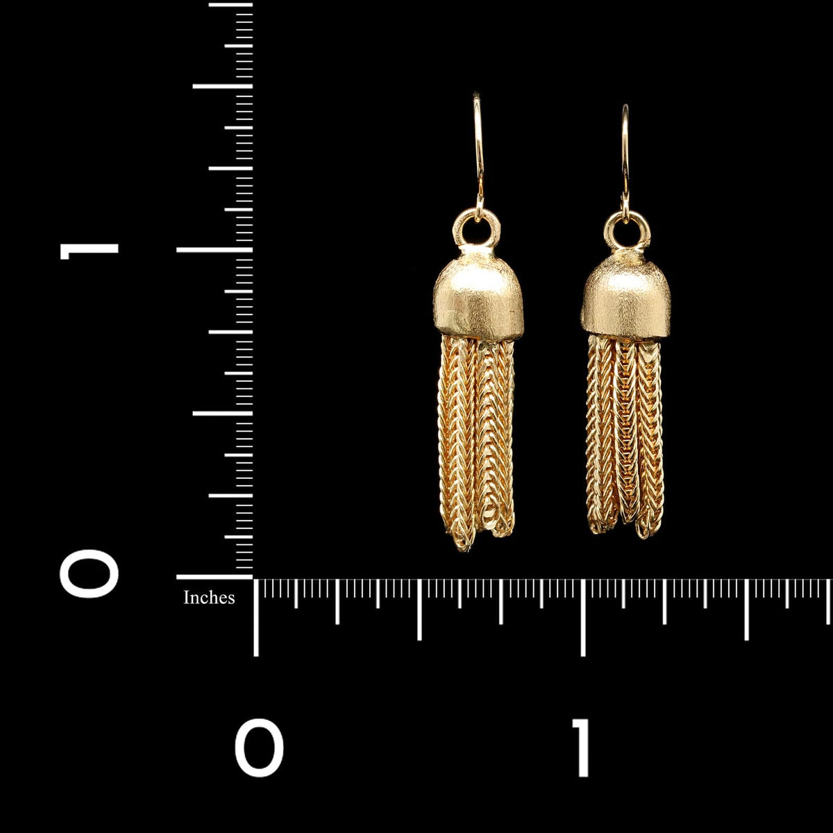 14K Yellow Gold Estate Tassel Earrings