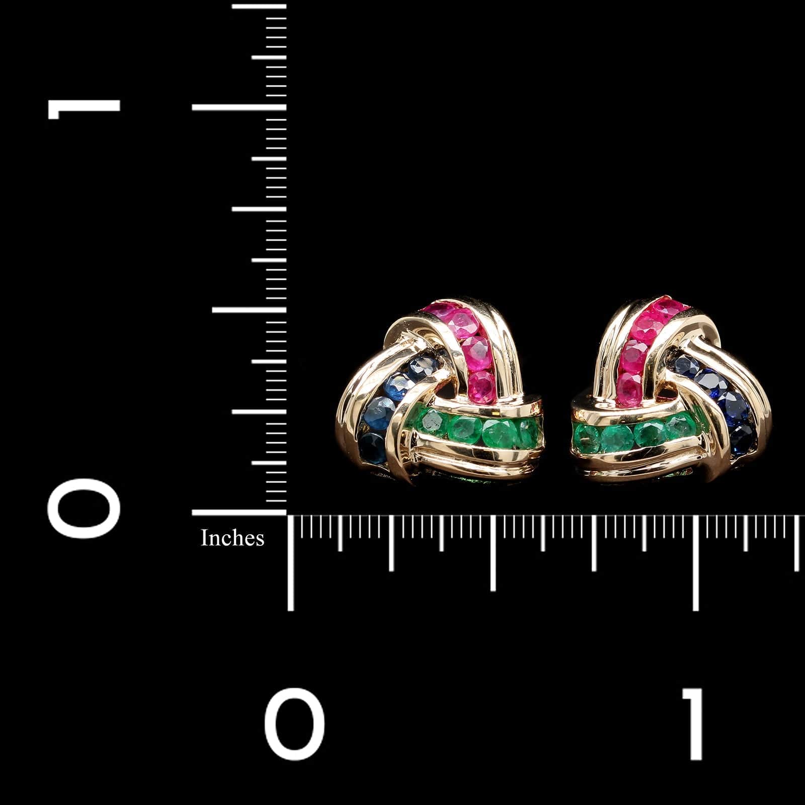 14K Yellow Gold Estate Gem-set Earrings, 14k yellow gold, Long's Jewelers