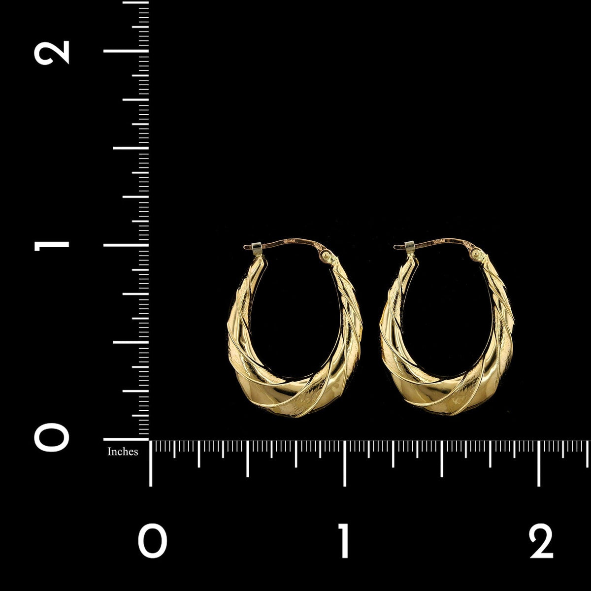 18K Two-tone Estate Gold Hoop Earrings