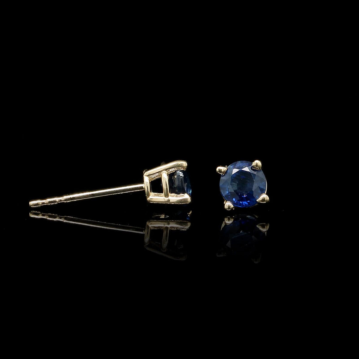 14K Yellow Gold Estate Sapphire Studs