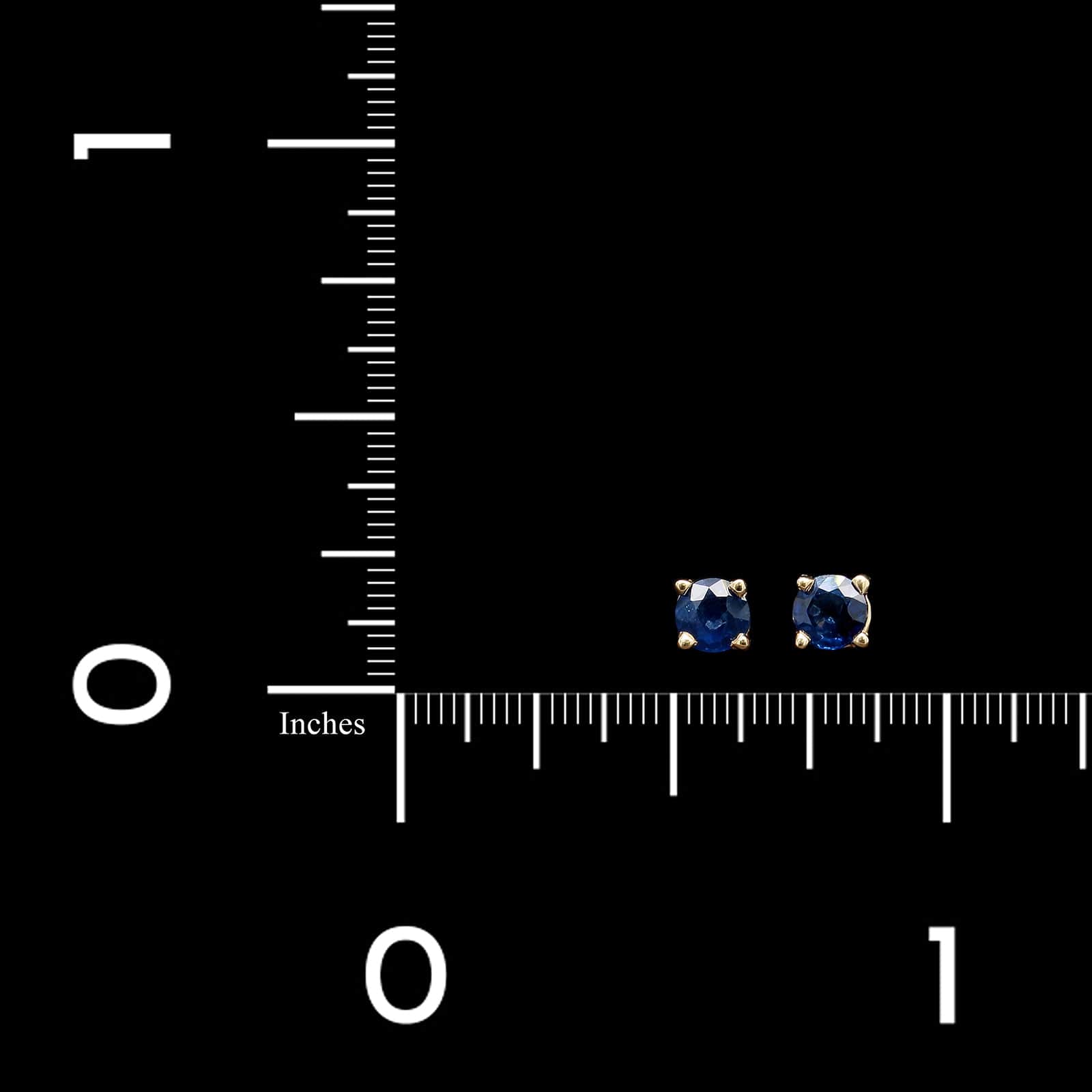 14K Yellow Gold Estate Sapphire Studs