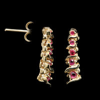 14K Yellow Gold Estate Ruby Earrings