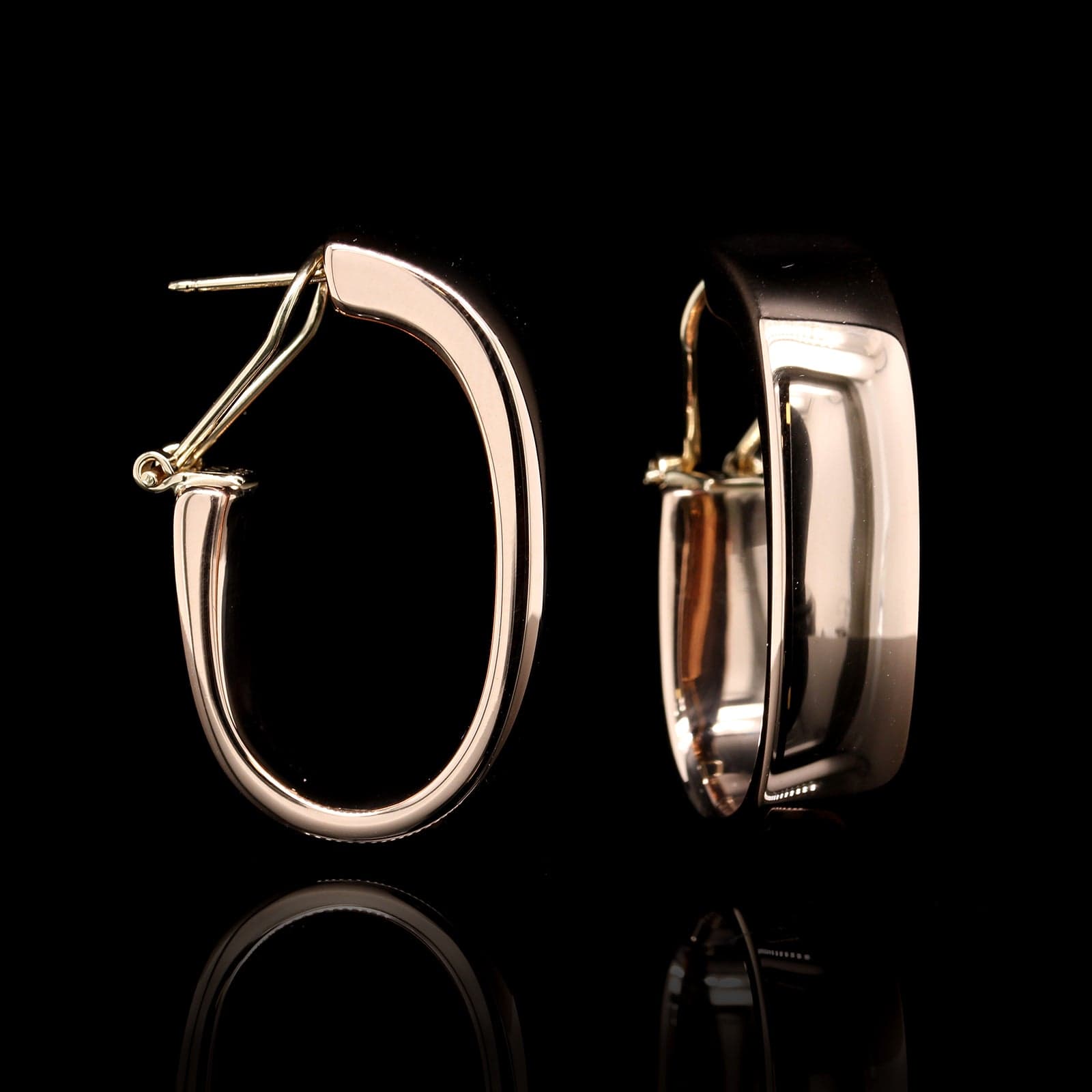 14K Yellow Gold Estate Hoop Earrings