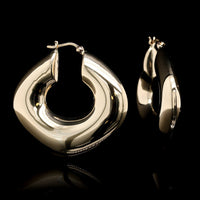 14K Yellow Gold Estate Hoop Earrings