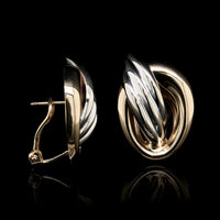 14K Two-tone Gold Estate Earrings
