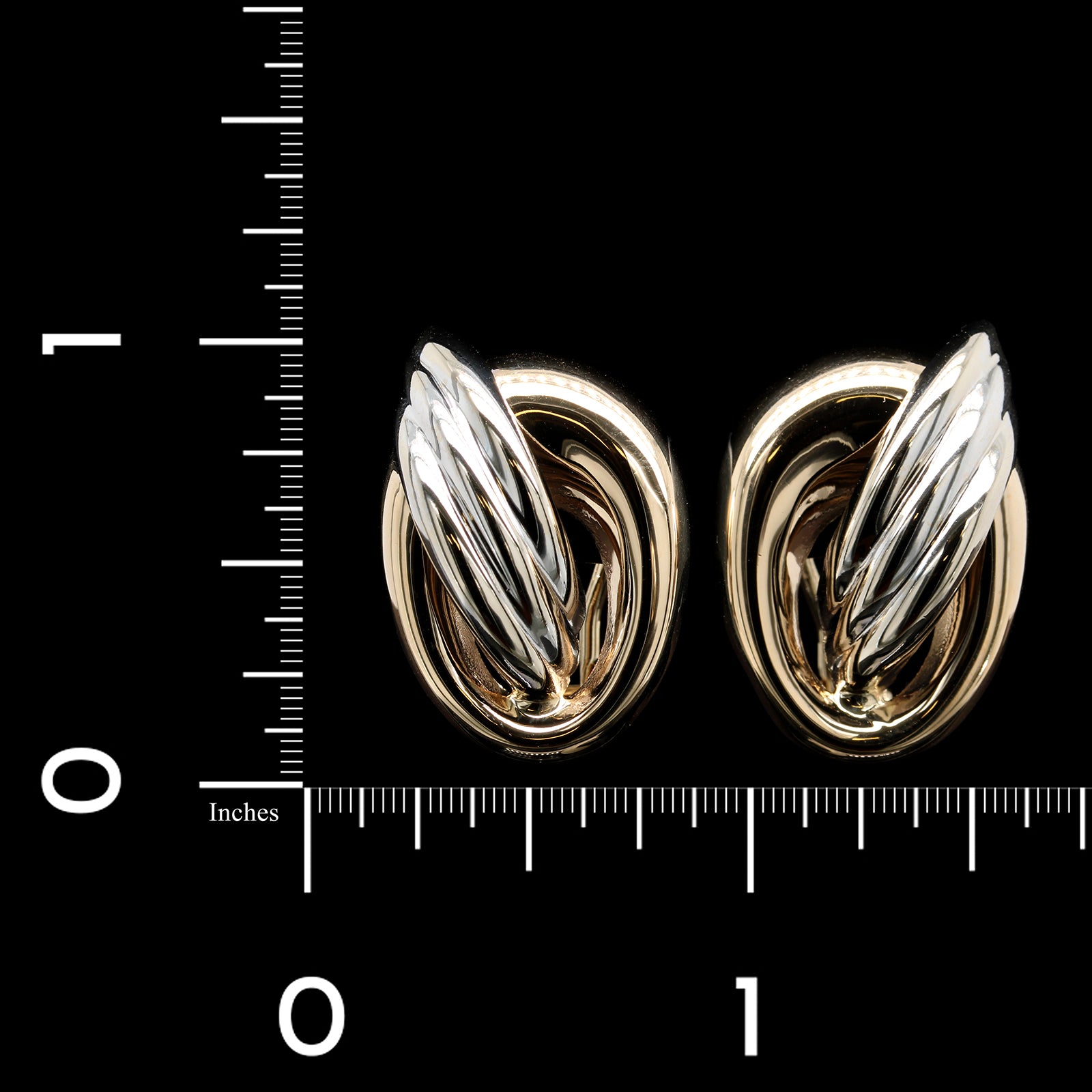 14K Two-tone Gold Estate Earrings