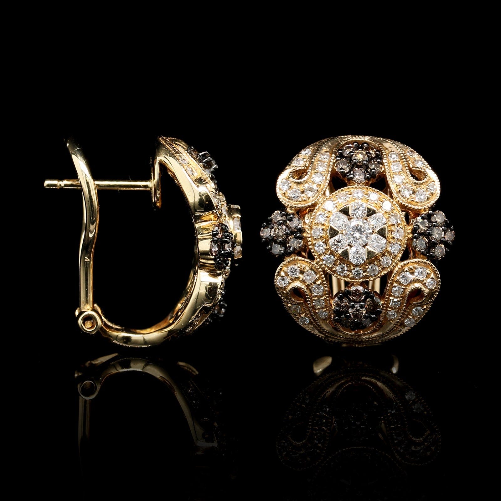 14K Yellow Gold Estate Diamond Earrings, 14k yellow gold, Long's Jewelers