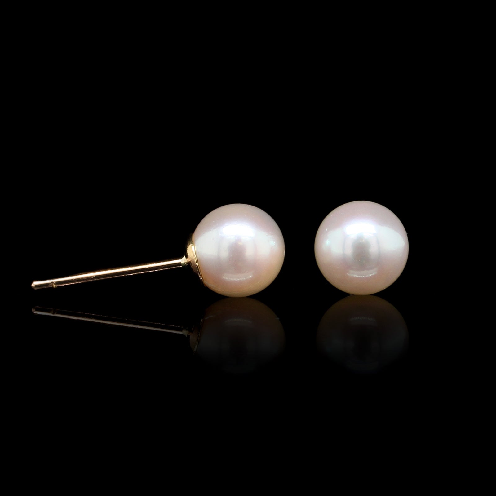 14K Yellow Gold Estate Cultured Pearl Studs, 14k yellow gold, Long's Jewelers