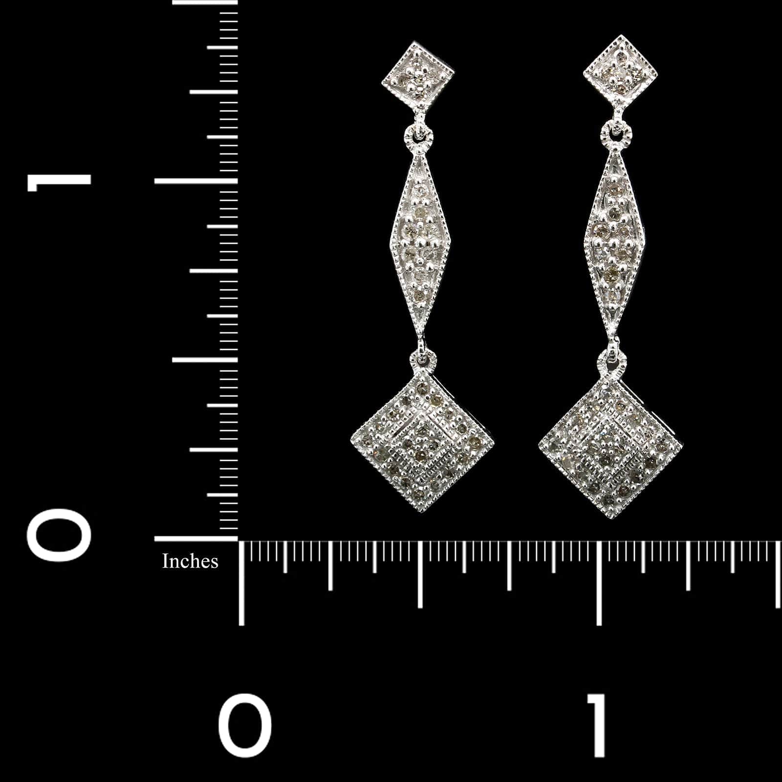 14K White Gold Estate Diamond Earrings, 14k white gold, Long's Jewelers