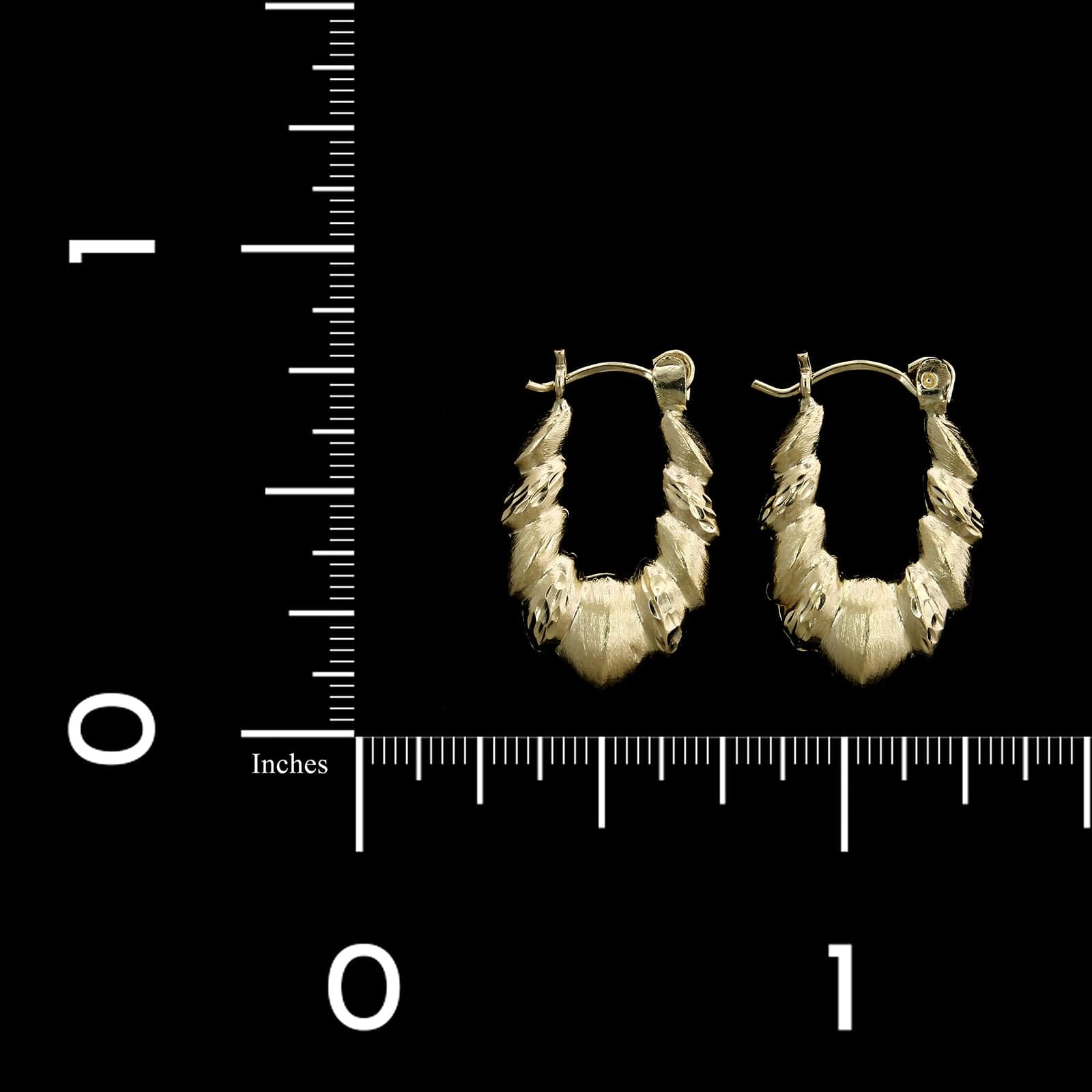 14K Yellow Gold Estate Hoop Earrings