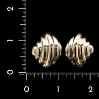 Tiffany & Co. 14K Yellow Gold Estate Ribbed Dome Earrings