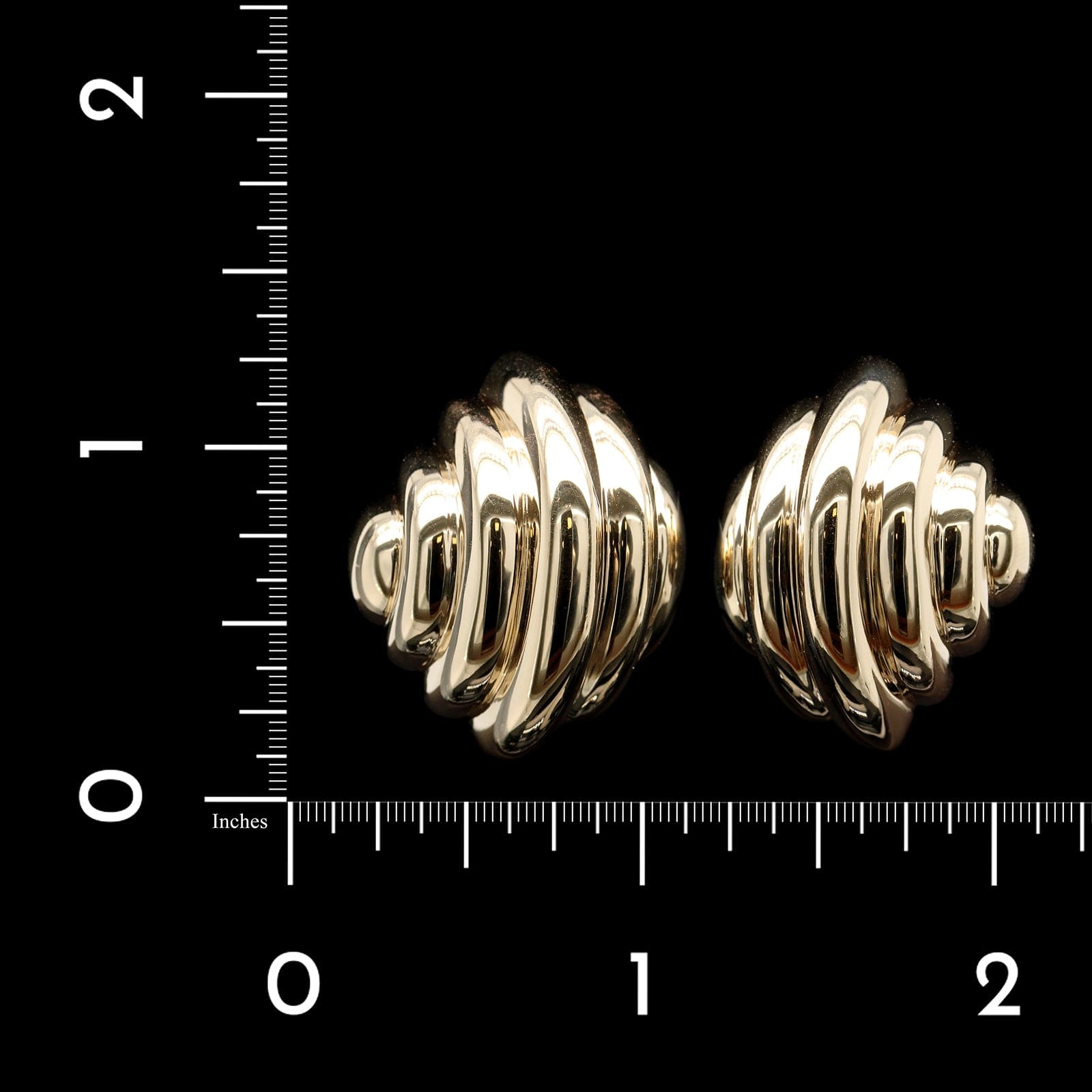 Tiffany & Co. 14K Yellow Gold Estate Ribbed Dome Earrings