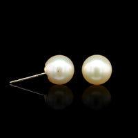 14K Yellow Gold Estate Cultured Pearl Studs