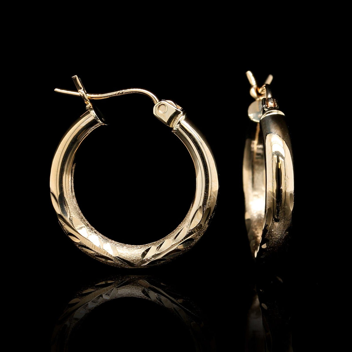 14K Yellow Gold Estate Hoop Earrings