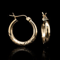 14K Yellow Gold Estate Hoop Earrings